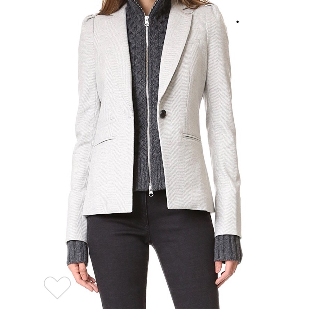Veronica Beard Bodega Blazer In Light Grey